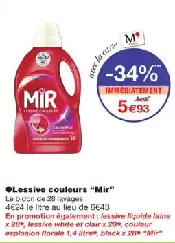Monoprix Mir Lessive couleurs offre