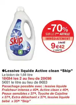 Monoprix Skip Lessive liquide Active clean offre