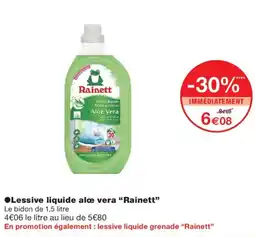 Monoprix Rainett Lessive liquide aloe vera offre