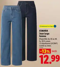Lidl Esmara jean large femme offre