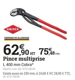 Espace emeraude KNIPEX Pince multiprise offre