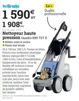 Espace emeraude Kranzle Nettoyeur haute pression Quadro 899 TST D offre