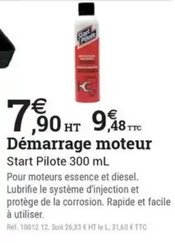 Espace emeraude Start Pilote Démarrage moteur offre