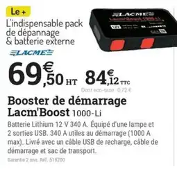Espace emeraude LACME Booster de démarrage Lacm'Boost 1000-Li offre