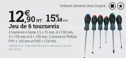Espace emeraude Jeu de 6 tournevis offre