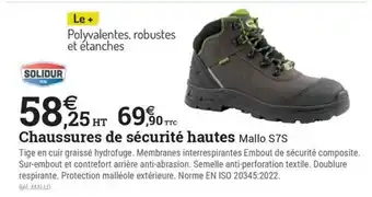 Solidur chaussures de sécurité hautes mallo s7s