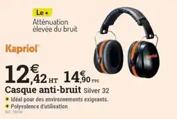 Espace emeraude Kapriol Casque anti-bruit Silver 32 offre