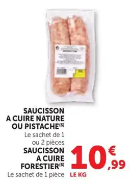 Bi1 SAUCISSON A CUIRE NATURE OU PISTACHE offre