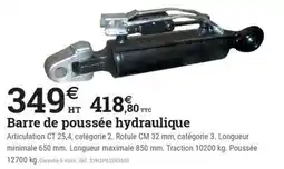 Espace emeraude Barre de poussée hydraulique offre