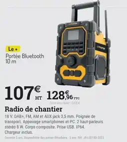 Espace emeraude PROFOR Radio de chantier offre