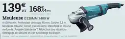 Espace emeraude Makita Meuleuse D230MM offre