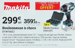Espace emeraude Makita Boulonneuse à chocs offre