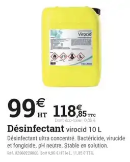 Espace emeraude Virocid Désinfectant offre