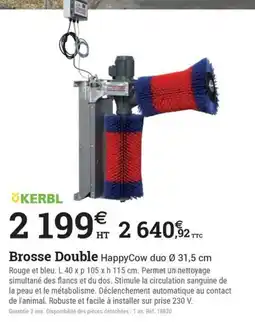 Espace emeraude KERBL Brosse Double HappyCow duo offre