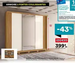 BUT ARIZONA ARMOIRE 3 PORTES COULISSANTES offre