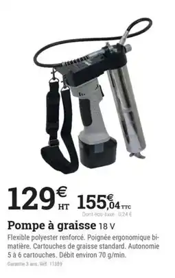 Espace emeraude Pompe à graisse 18 V offre