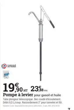 Espace emeraude Algi Pompe à levier offre