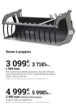 Espace emeraude Bouneat Benne à grappins offre