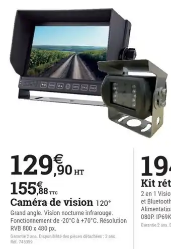 Caméra de vision 120°