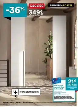 BUT Armoire 4 portes 2 miroirs 2 étagères tropea offre