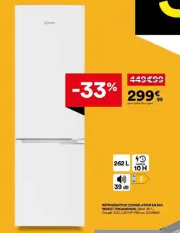 BUT INDESIT RÉFRIGÉRATEUR CONGÉLATEUR EN BAS offre