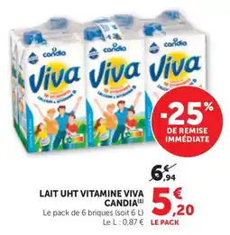 Bi1 CANDIA LAIT UHT VITAMINE VIVA offre