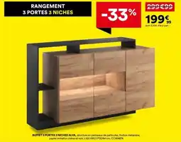 BUT ALVA BUFFET 3 PORTES 3 NICHES offre