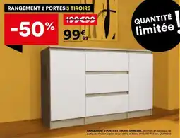 BUT SHINESSE RANGEMENT 2 PORTES 3 TIROIRS offre
