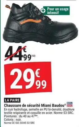 Gamm vert Baudou Chaussure de sécurité Miami offre
