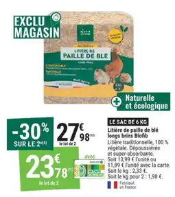Gamm vert Biofib Litière de paille de blé offre