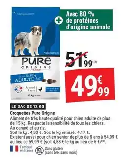 Gamm vert Pure Origine Croquettes offre