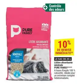 Gamm vert Pure family litière absorbante minérale offre