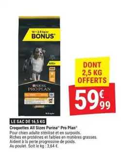 Gamm vert Purina Pro Plan Croquettes All Sizes offre