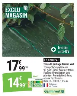 Gamm vert Gamm vert Toile de paillage offre