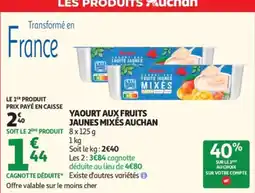 Auchan Auchan Yaourt aux fruits jaunes mixés offre