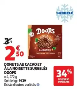 Auchan DOOPS Donuts au cacao et à la noisette offre