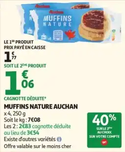 Auchan Auchan Muffins Nature offre