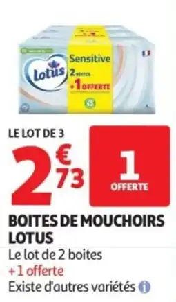 Auchan Lotus BOITES DE MOUCHOIRS offre