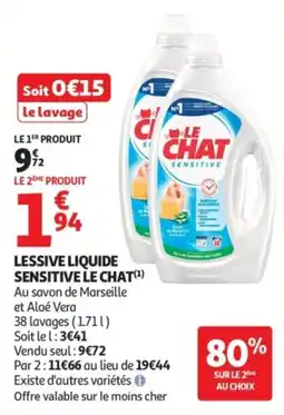 Auchan Le chat lessive liquide sensitive offre