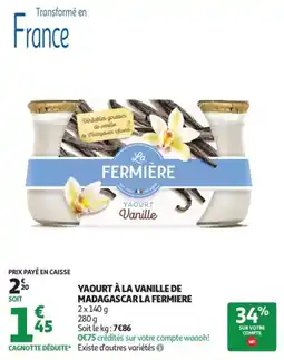 Auchan La Fermière Yaourt Vanille offre