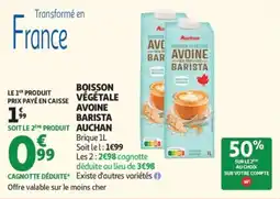 Auchan Auchan Boisson Végétale Avoine Barista offre