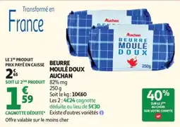 Auchan Auchan Beurre moulé doux offre