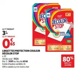Auchan DÉCOLOR STOP Lingettes Protection Couleur offre