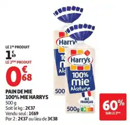Auchan Harrys Pain de mie 100% mie offre