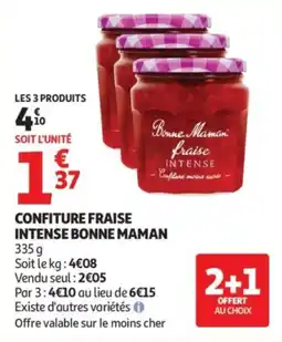Auchan Bonne Maman Confiture fraise intense offre