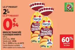 Auchan Harrys Brioches Tranchées offre