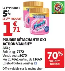 Auchan Vanish poudre detanche oxi action offre