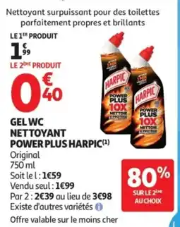 Auchan Harpic gel wc nettoyant power plus offre