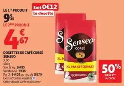 Auchan Senseo Dosettes de café corsé offre