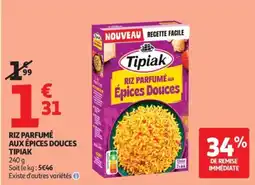Auchan Tipiak Riz parfumé aux épices douces offre